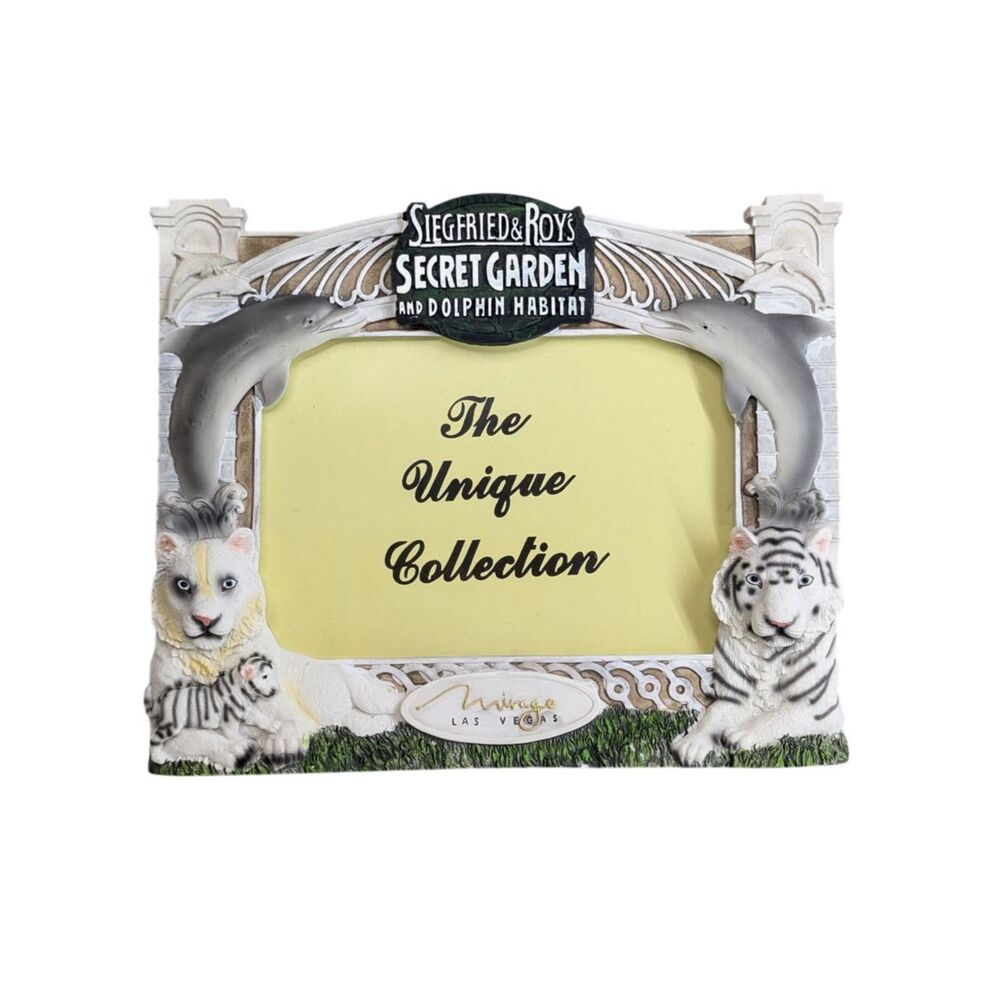 Vtg Siegfried & Roy Picture Frame Tiger Secret Garden Dolphin Habitat 3D Mirage